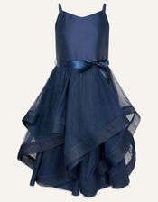 Sienna Ruffle Prom Dress, Blue (NAVY), large
