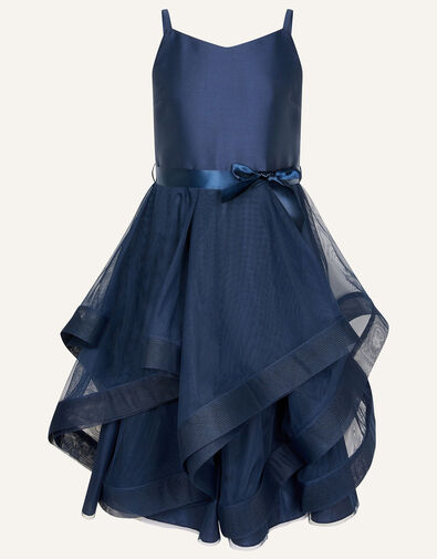 Sienna Ruffle Prom Dress, Blue (NAVY), large