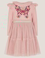 Baby Embroidered Butterfly Disco Dress, Pink (PINK), large