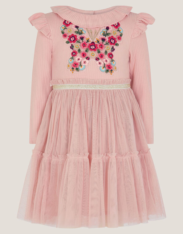 Baby Embroidered Butterfly Disco Dress, Pink (PINK), large