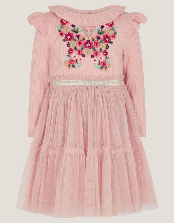 Baby Embroidered Butterfly Disco Dress, Pink (PINK), large