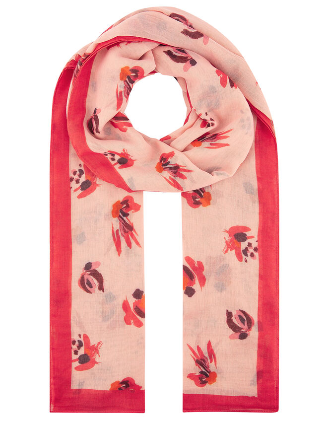 Betty Brushstroke Floral Scarf in Recycled Polyester, , large