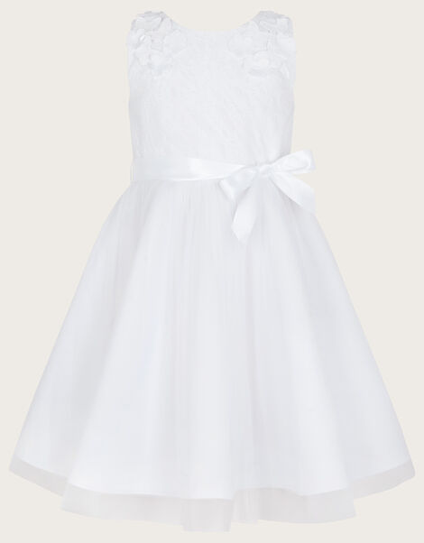 Freya Scuba Lace Communion Dress White, White (WHITE), large