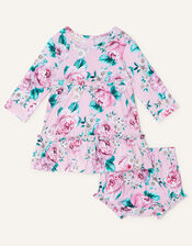 Newborn Floral Dress Set, Pink (PINK), large