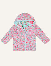 Newborn Reversible Hooded Jacket, Pink (PINK), large