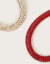 2-Pack Diamante Tube Bracelets, , large