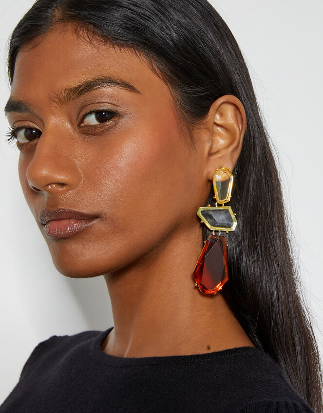 Chunky Gemstone Drop Earrings, , large