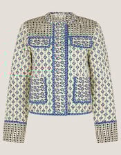 Judy Geometric Print Quilted Jacket, Ivory (IVORY), large
