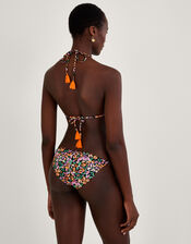 Ditsy Print Bikini Bottoms, Black (BLACK), large