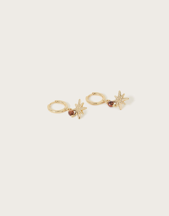 Star Huggie Hoop Earrings, , large