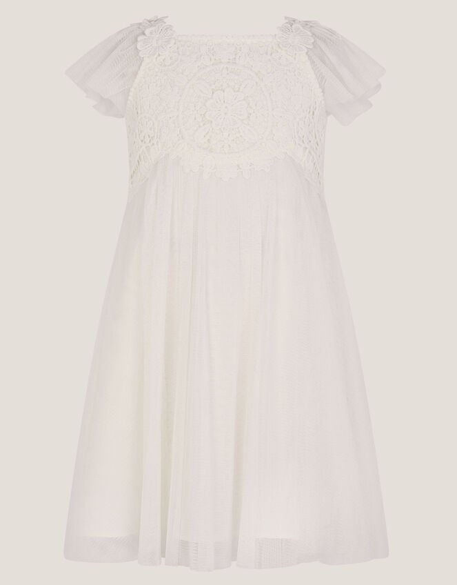 Baby Starla Lace Tulle Dress, Ivory (IVORY), large