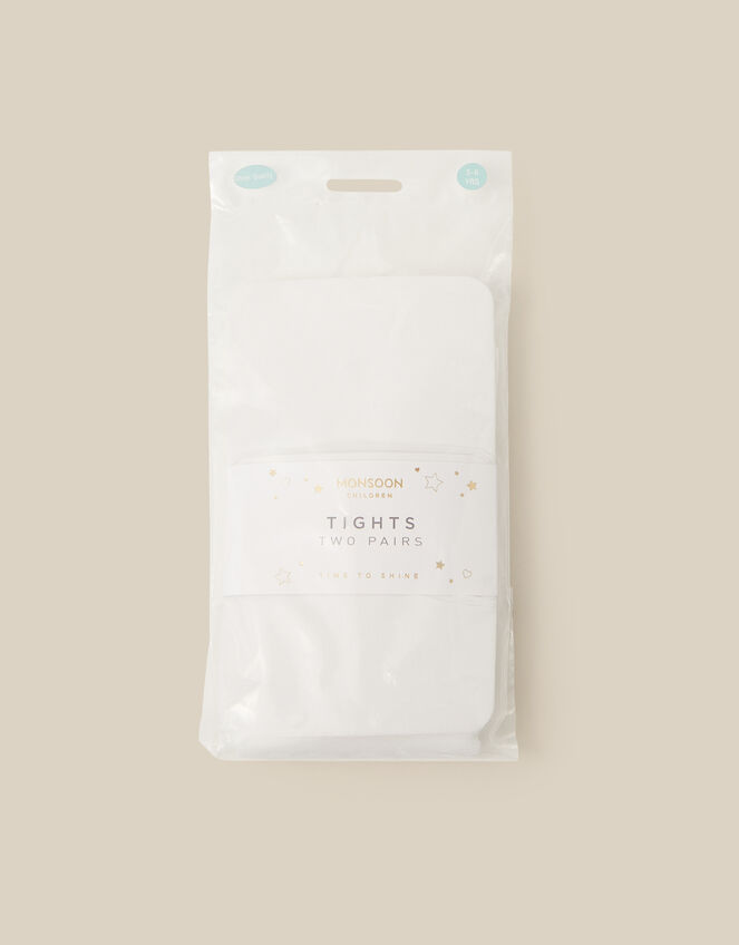 2-Pack 30 Denier Sheer Tights, White (WHITE), large
