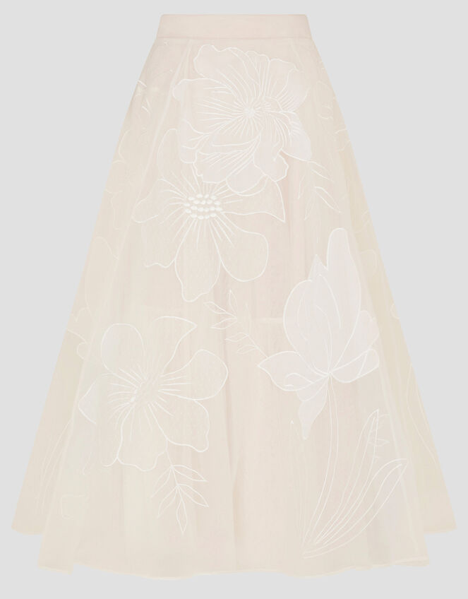 Rosie Embroidered Floral Wedding Skirt, Ivory (IVORY), large