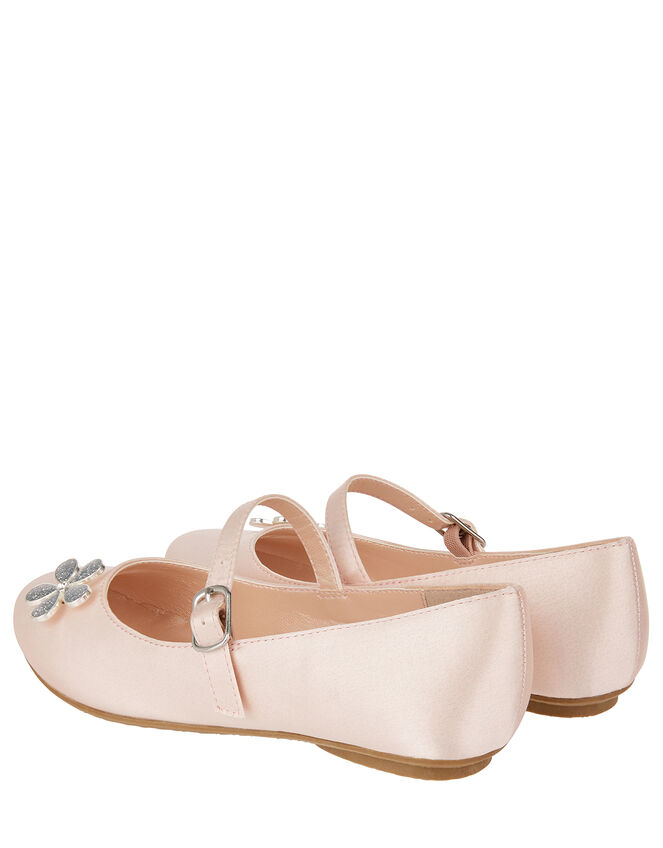 Divina Satin Floral Ballerina Flat Shoes, Pink (PALE PINK), large