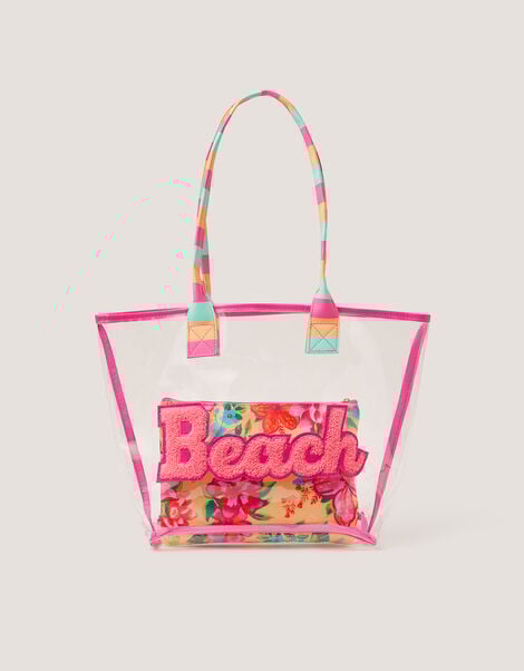Clear Tropical Beach Bag, , large