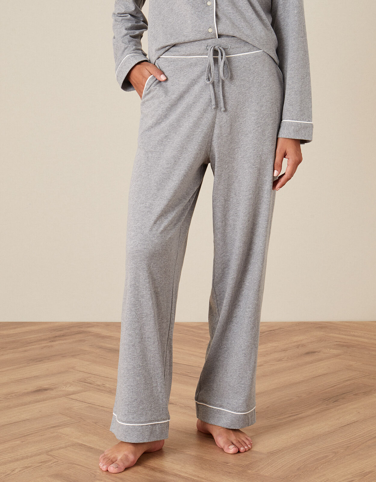 Plain Jersey Pyjama Bottoms Grey