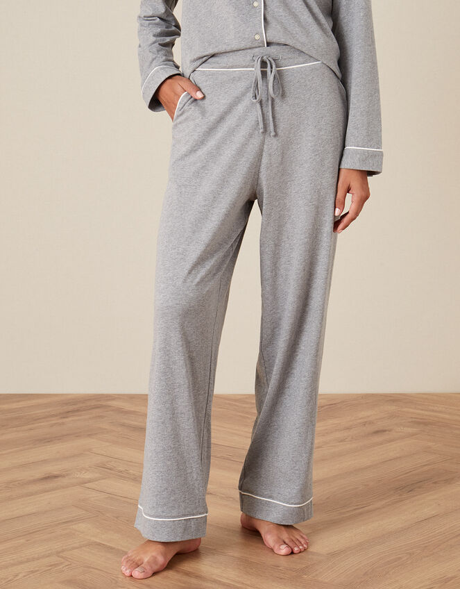 Plain Jersey Pyjama Bottoms, Grey (GREY), large
