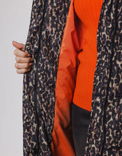 Rino and Pelle Leopard Print Coat, Brown (BROWN), large