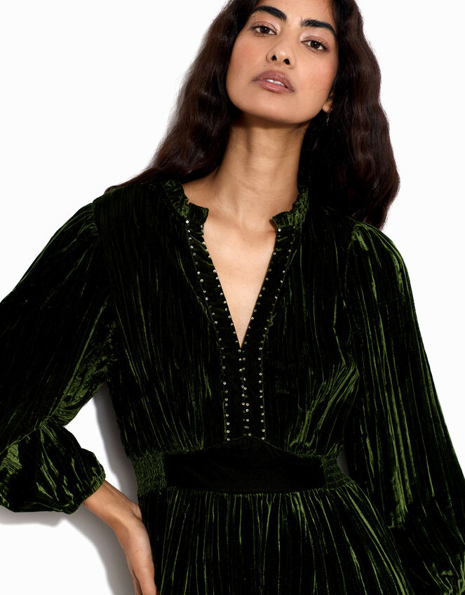 East Velvet Maxi Dress, Green (GREEN), large