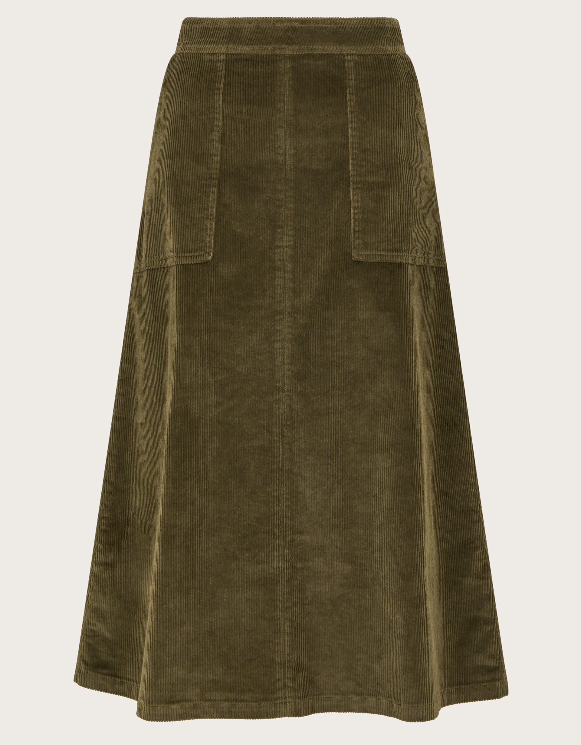 Malika Corduroy Midi Skirt Green