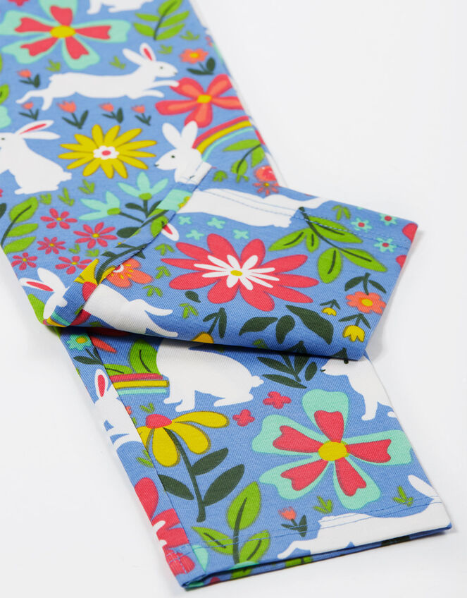 Frugi Libby Printed Leggings, Blue (BLUE), large
