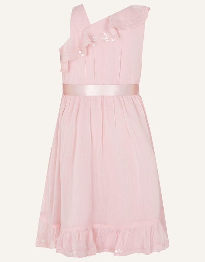 Simone One-Shoulder Chiffon Dress, Pink (PINK), large