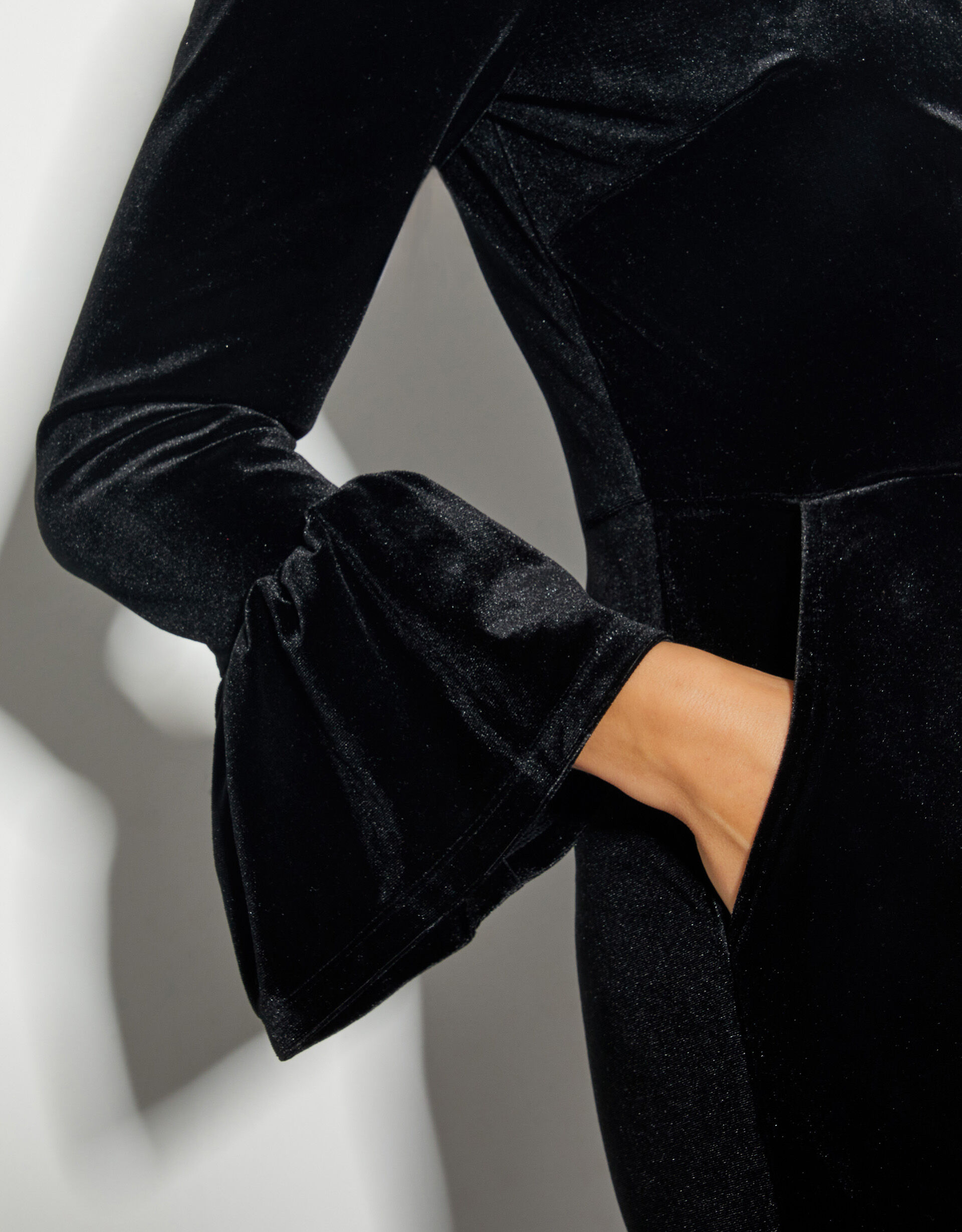 Tara Trim Velvet Jumpsuit Black