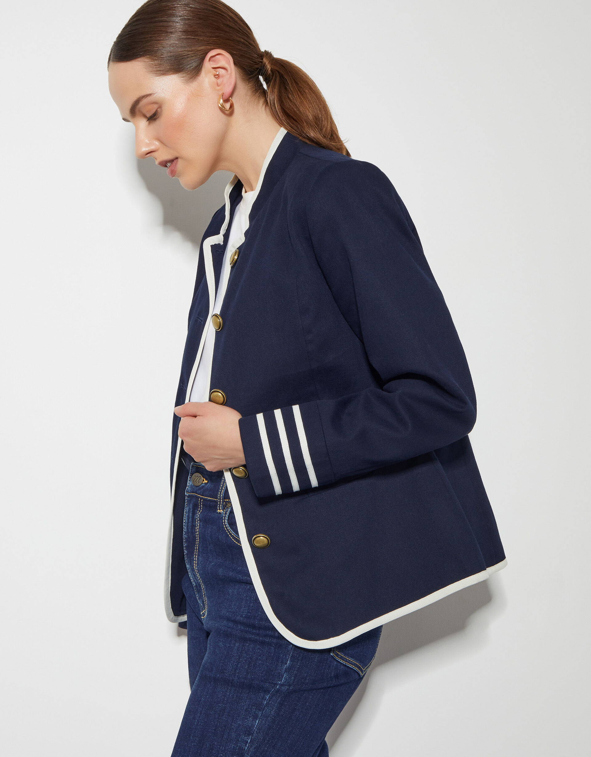 Navy military blazer womens outlet