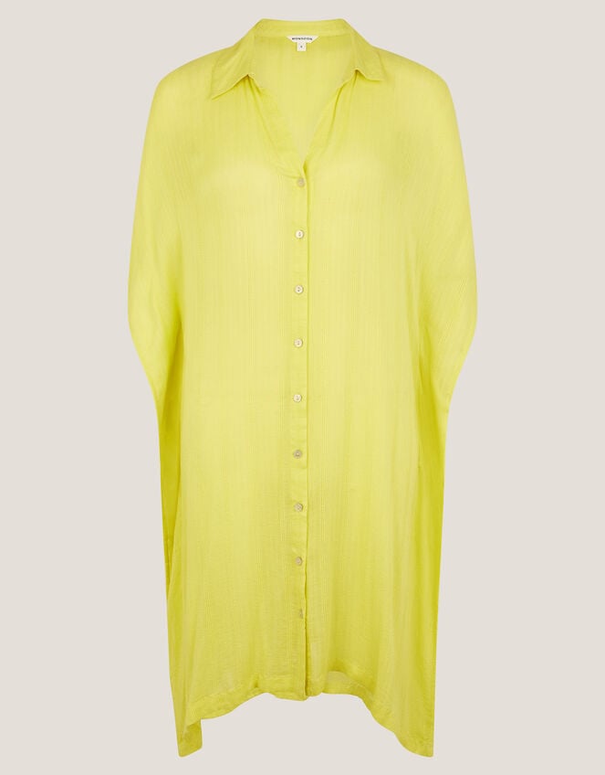 Anaka Beach Cover Up Shirt, Green (LIME), large