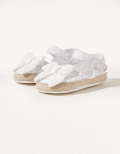Broderie Espadrille Booties, White (WHITE), large