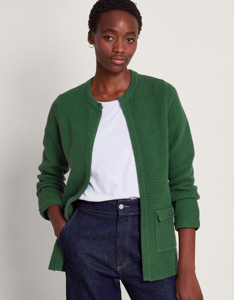 Tabby Textured Cardigan, Green (GREEN), large