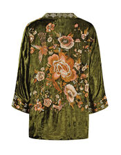 East Phoebe Embroidered Velvet Jacket, Green (GREEN), large