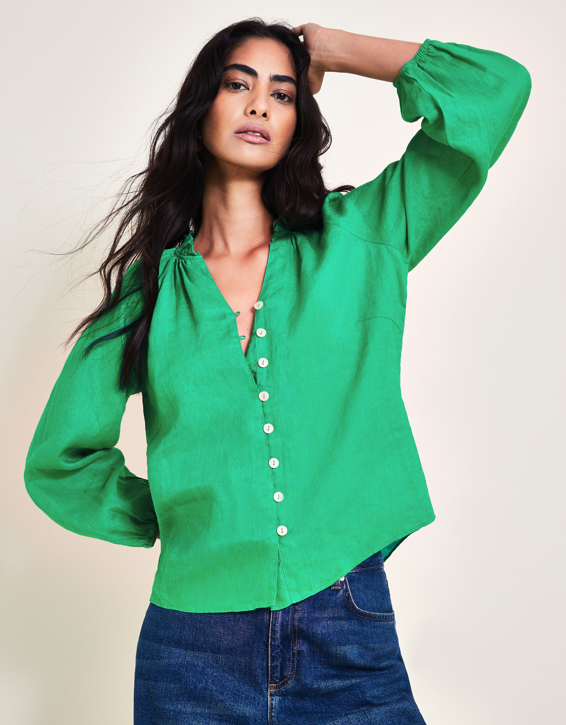 Monsoon linen sales tops