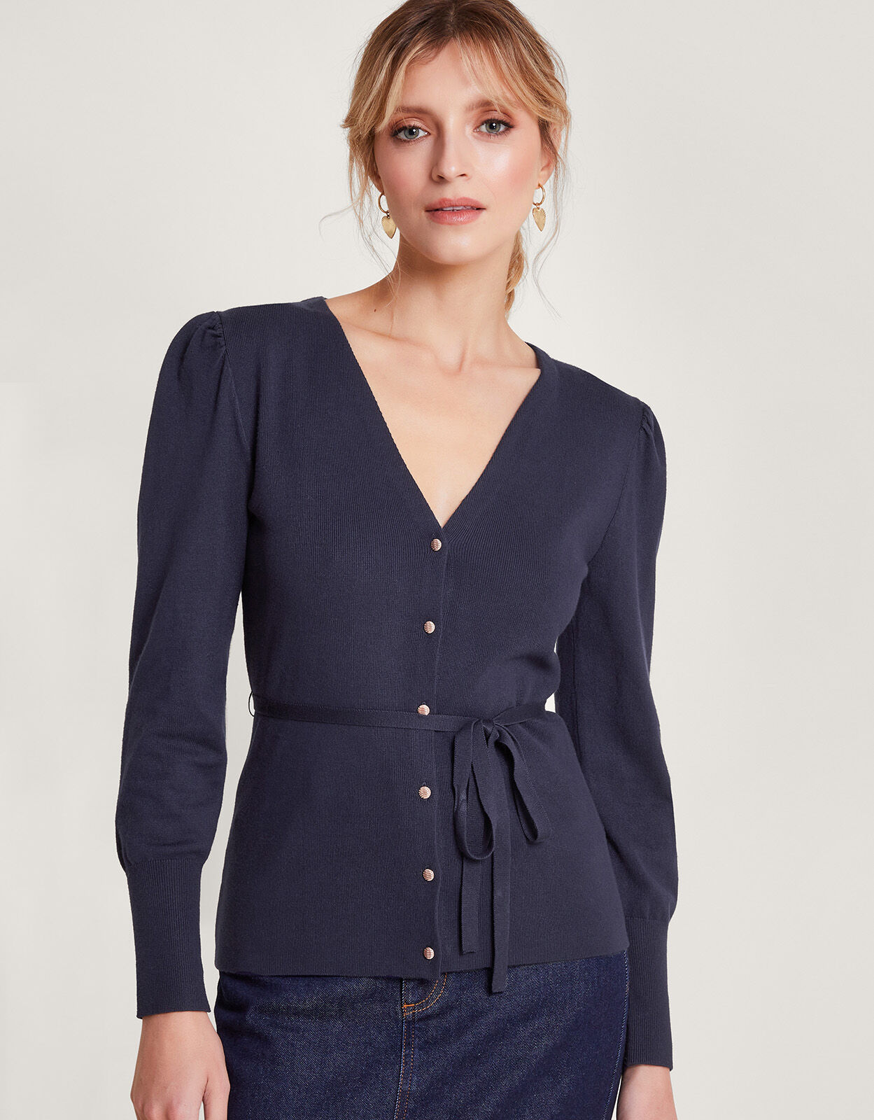 Navy smart sale cardigan