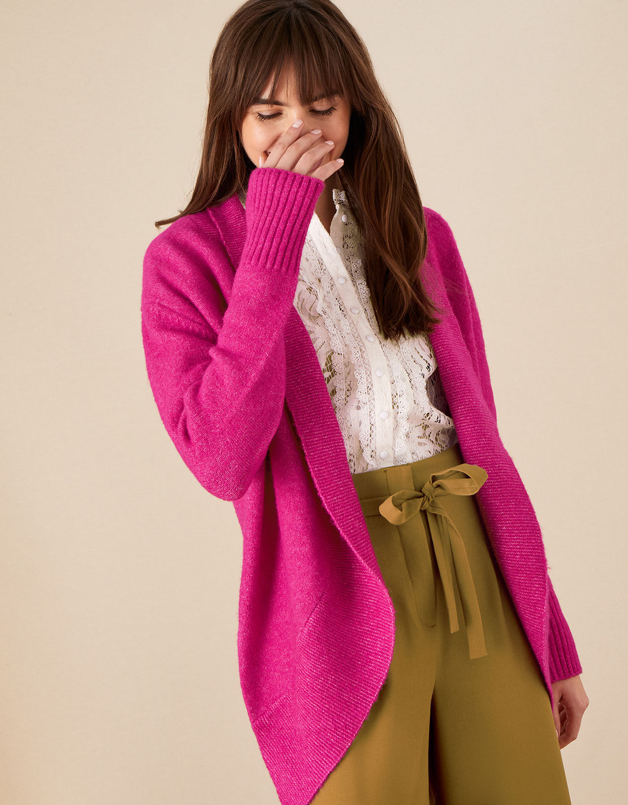 Monsoon pink top cardigan