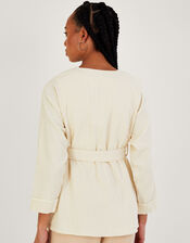 Plain Pocket Tie Jacket, Cream (CREAM), large