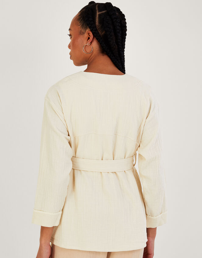 Plain Pocket Tie Jacket, Cream (CREAM), large