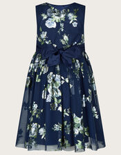 Cora Foil Print Tulle Dress, Blue (NAVY), large