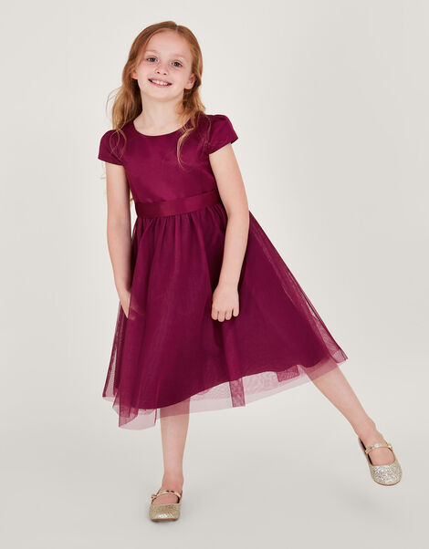 Tulle Bridesmaid Dress, Red (BURGUNDY), large