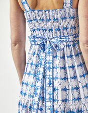 DEEBA Willa Print Tiered Dress, White (WHITE), large