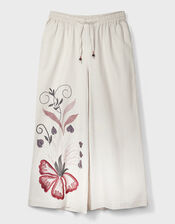 East Zhandra Embroidered Wide Leg Trousers, Camel (BEIGE), large