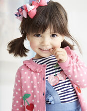 Baby Cherry Knitted Cardigan, Pink (PINK), large