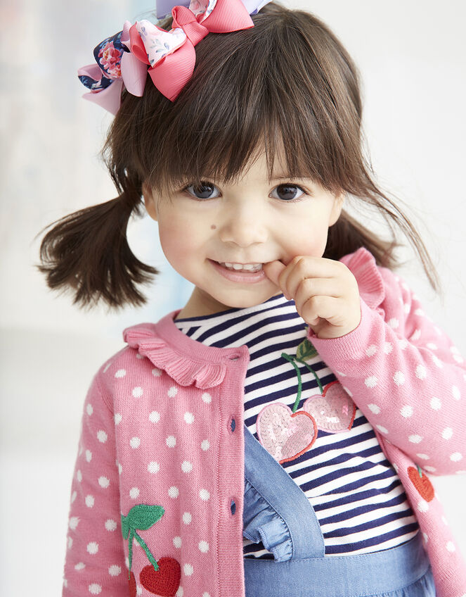 Baby Cherry Knitted Cardigan, Pink (PINK), large