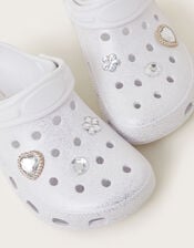 Sparkle Charm Clogs, Ivory (IVORY), large