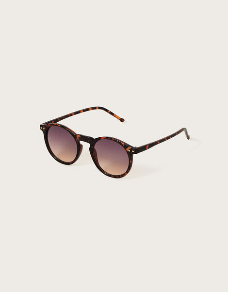 Tortoiseshell Round Sunglasses, , large