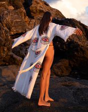 Meraki Beach Azra Embroidered Kimono, Cream (CREAM), large