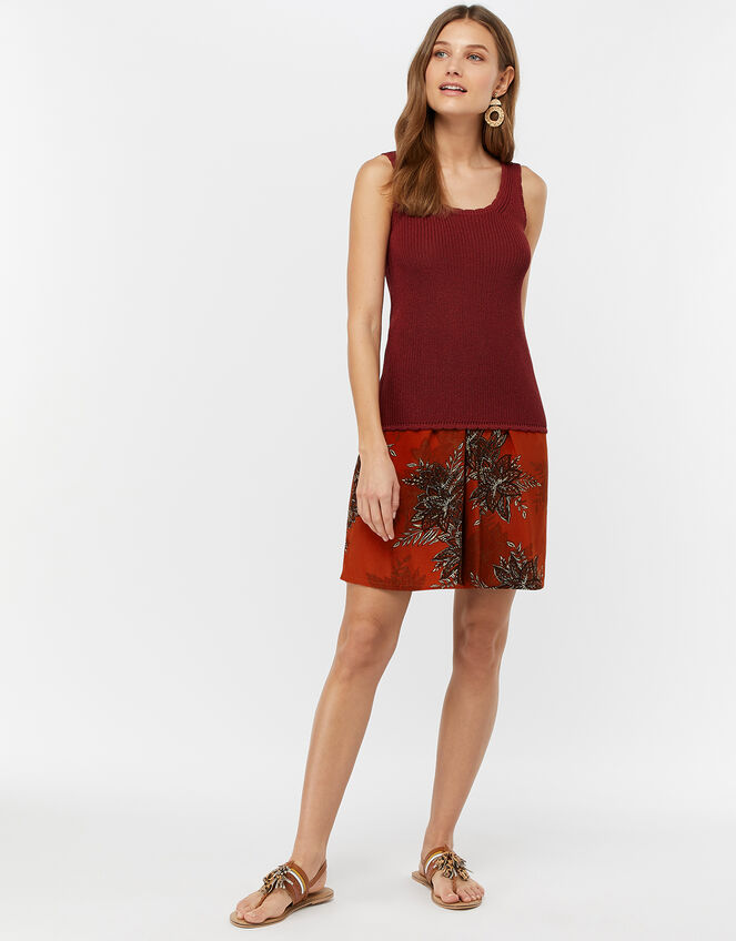 Shona Scallop Trim Vest, Orange (RUST), large