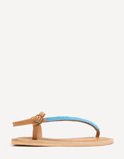 Laidback London Sage Beaded Leather Sandals, Blue (TURQUOISE), large