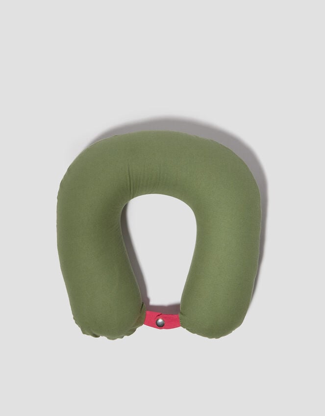 Contrast Travel Pillow, Green (KHAKI), large