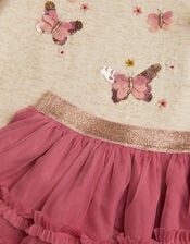 Sequin Butterfly Top & Tulle Skirt Set, Pink (PINK), large